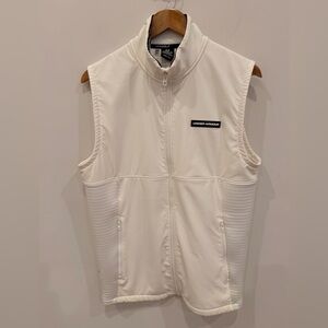 Under Armour Golf Storm Vest Mens Medium White Full Zip Lightweight Performance